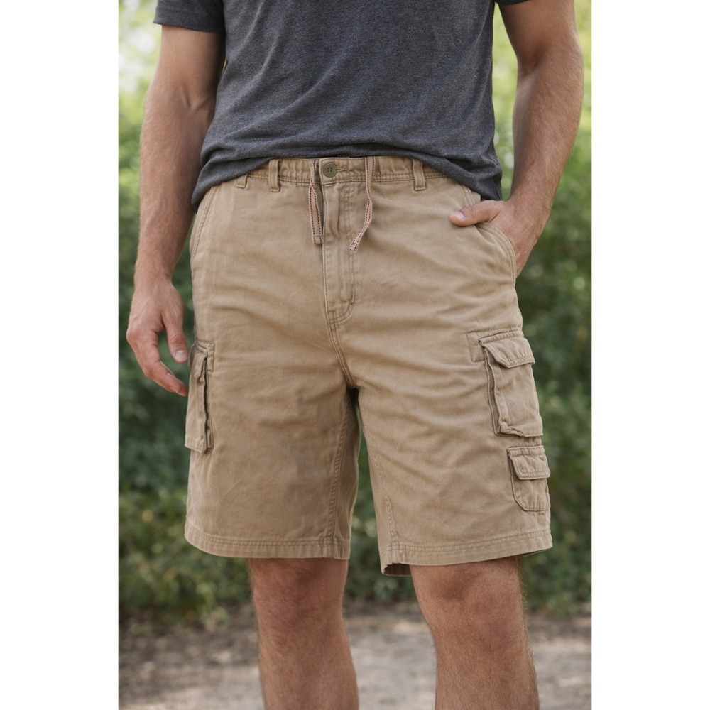 Old Mill Cargo Shorts Men's Size 42 Beige Cotton Heavyweight Khaki Rugged Tan‎
